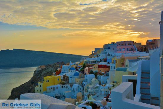 Zonsondergang in Oia Santorini